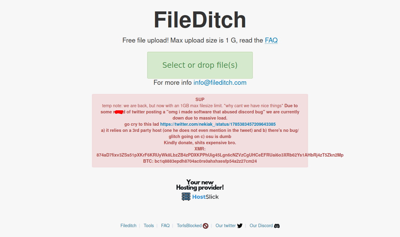 The notice on the File Ditch as of May 1, 2024, 4:00 PM CDT.